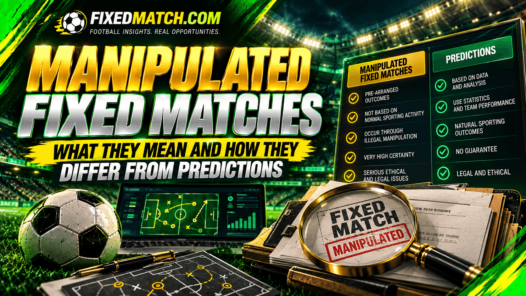 Manipulated Fixed Matches: What They Mean and How They Differ From Predictions