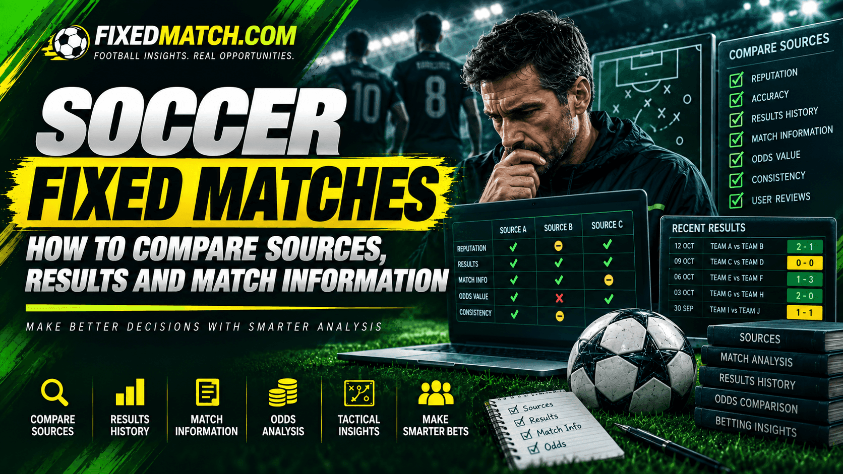 Soccer Fixed Matches: How to Compare Sources, Results and Match Information