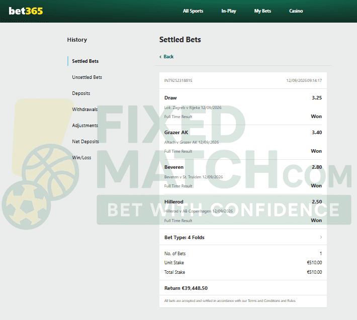 Betting ticket for Combo VIP Ticket