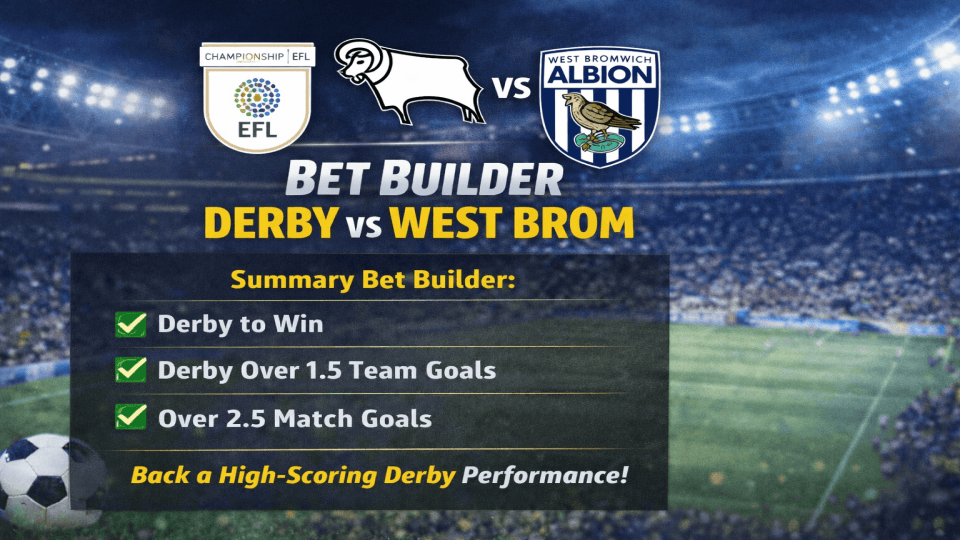 Bet Builder Derby vs West Bromwich
