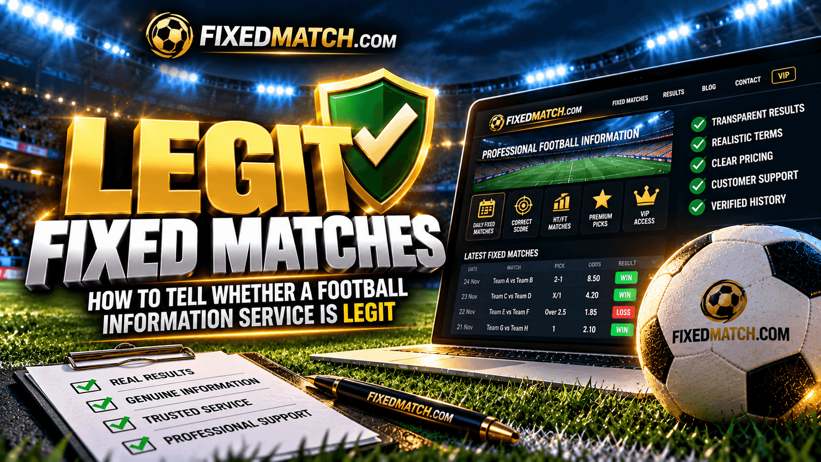 Legit Fixed Matches: How to Tell Whether a Football Information Service Is Legit