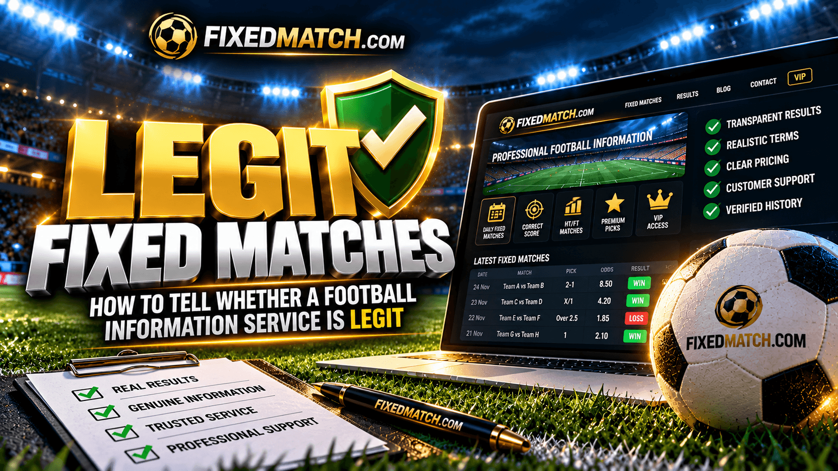 Legit Fixed Matches: How to Tell Whether a Football Information Service Is Legit